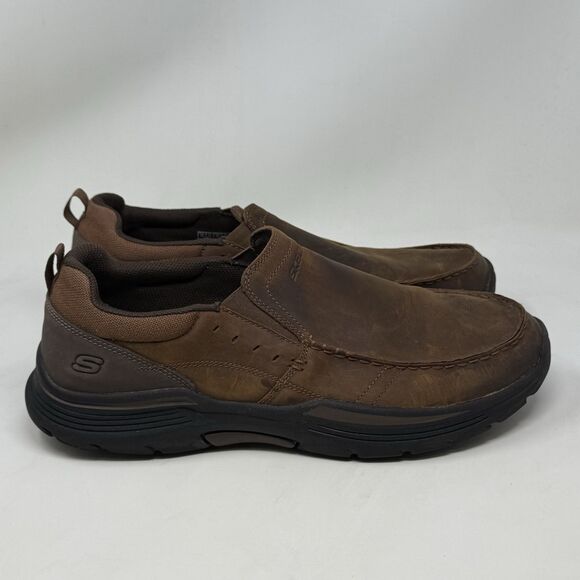 Skechers Expended Seveno Shoes Mens 12 Brown Leather Slip On Casual Loafers main image 8